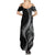 Hawaii Pineapple Gray Scale Tribal Pattern Family Matching Summer Maxi Dress and Hawaiian Shirt - Polynesian Pride