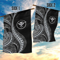 Hawaii Pineapple Gray Scale Tribal Pattern Garden Flag - Polynesian Pride