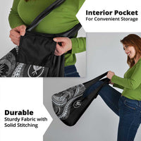 Hawaii Pineapple Gray Scale Tribal Pattern Grocery Bag - Polynesian Pride