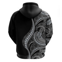 Hawaii Pineapple Gray Scale Tribal Pattern Hoodie - Polynesian Pride