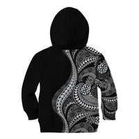 Hawaii Pineapple Gray Scale Tribal Pattern Kid Hoodie - Polynesian Pride