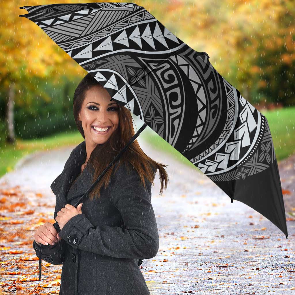 Hawaii Pineapple Gray Scale Tribal Pattern Umbrella - Polynesian Pride