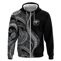 Hawaii Pineapple Gray Scale Tribal Pattern Zip Hoodie - Polynesian Pride