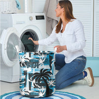 Fijian Rugby Laundry Basket Grunge Palm Stylized LT01 - Polynesian Pride