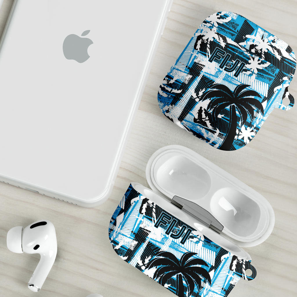 Fijian Rugby AirPods Case Grunge Palm Stylized LT01 - Polynesian Pride