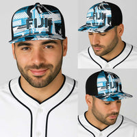 Fijian Rugby Baseball Net Cap Grunge Palm Stylized LT01 - Polynesian Pride