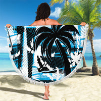 Fijian Rugby Beach Blanket Grunge Palm Stylized LT01 - Polynesian Pride