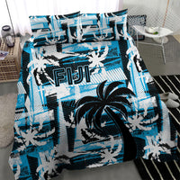 Fijian Rugby Bedding Set Grunge Palm Stylized LT01 - Polynesian Pride