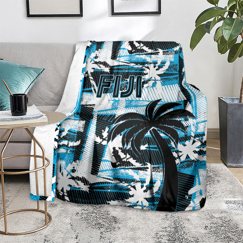 Fijian Rugby Blanket Grunge Palm Stylized LT01 - Polynesian Pride