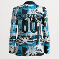Custom Fijian Rugby Blazer Grunge Palm Stylized LT01 - Polynesian Pride