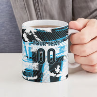 Custom Fijian Rugby Ceramic Mug Grunge Palm Stylized LT01 - Polynesian Pride