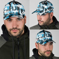 Fijian Rugby Classic Cap Grunge Palm Stylized LT01 - Polynesian Pride