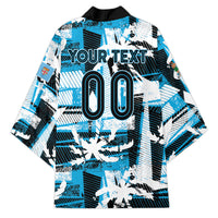 Custom Fijian Rugby Kimono Grunge Palm Stylized LT01 - Polynesian Pride