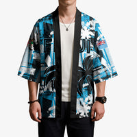 Custom Fijian Rugby Kimono Grunge Palm Stylized LT01 - Polynesian Pride