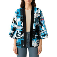 Custom Fijian Rugby Kimono Grunge Palm Stylized LT01 - Polynesian Pride