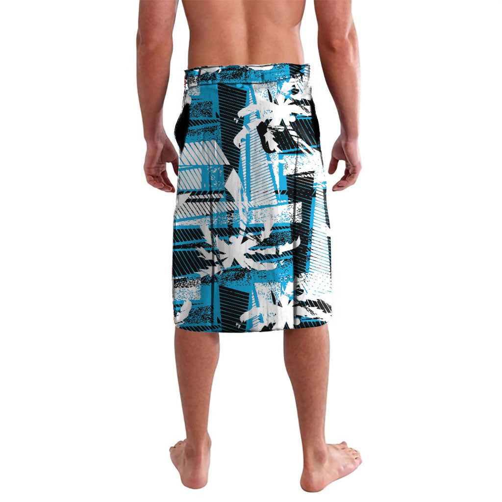 Custom Fijian Rugby Lavalava Grunge Palm Stylized LT01 - Polynesian Pride