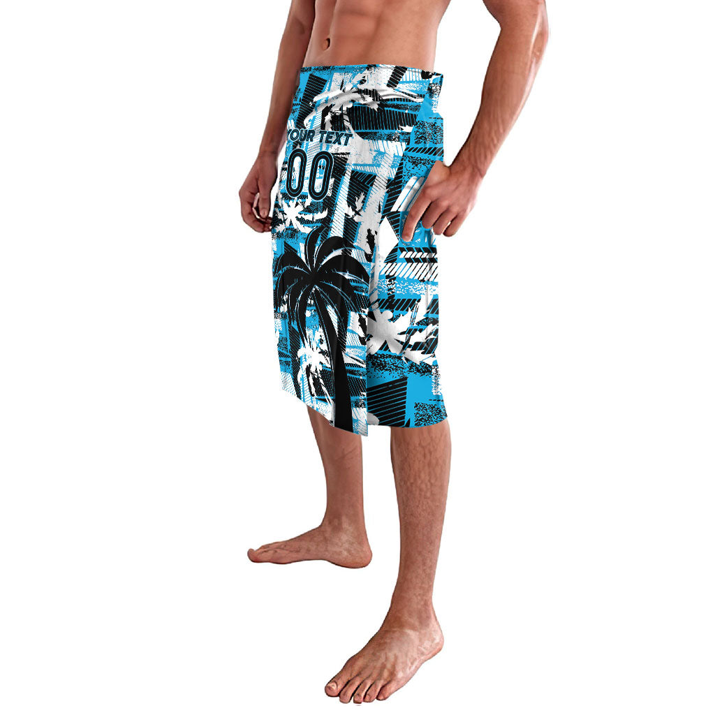 Custom Fijian Rugby Lavalava Grunge Palm Stylized LT01 - Polynesian Pride