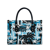 Fijian Rugby Leather Bag Grunge Palm Stylized LT01 - Polynesian Pride