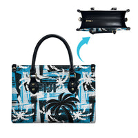 Fijian Rugby Leather Bag Grunge Palm Stylized LT01 - Polynesian Pride