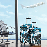 Fijian Rugby Luggage Cover Grunge Palm Stylized LT01 - Polynesian Pride
