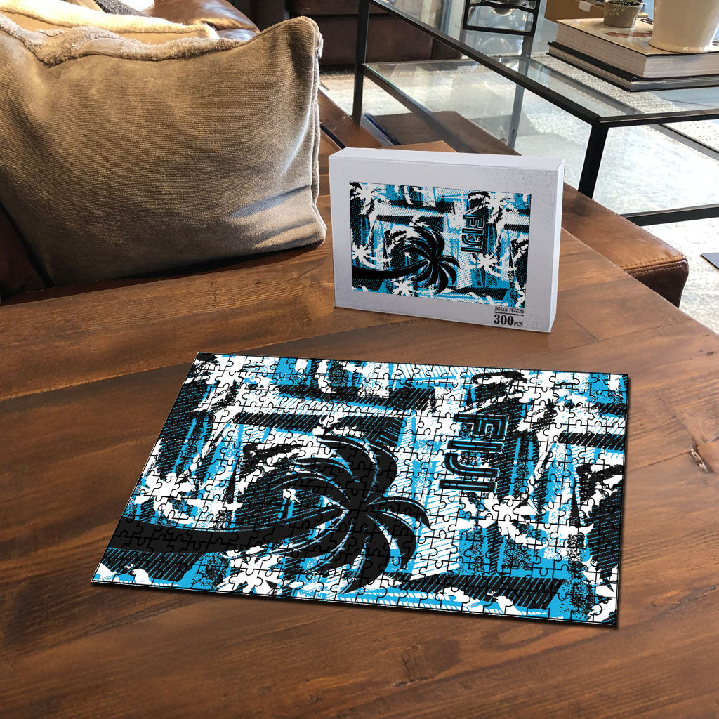 Fijian Rugby Puzzle Grunge Palm Stylized