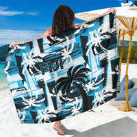 Fijian Rugby Sarong Grunge Palm Stylized LT01 One Size 44 x 66 inches Blue - Polynesian Pride