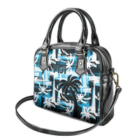 Fijian Rugby Shoulder Handbag Grunge Palm Stylized LT01 - Polynesian Pride