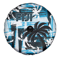 Fijian Rugby Spare Tire Cover Grunge Palm Stylized LT01 - Polynesian Pride