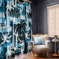 Fijian Rugby Window Curtain Grunge Palm Stylized LT01 - Polynesian Pride