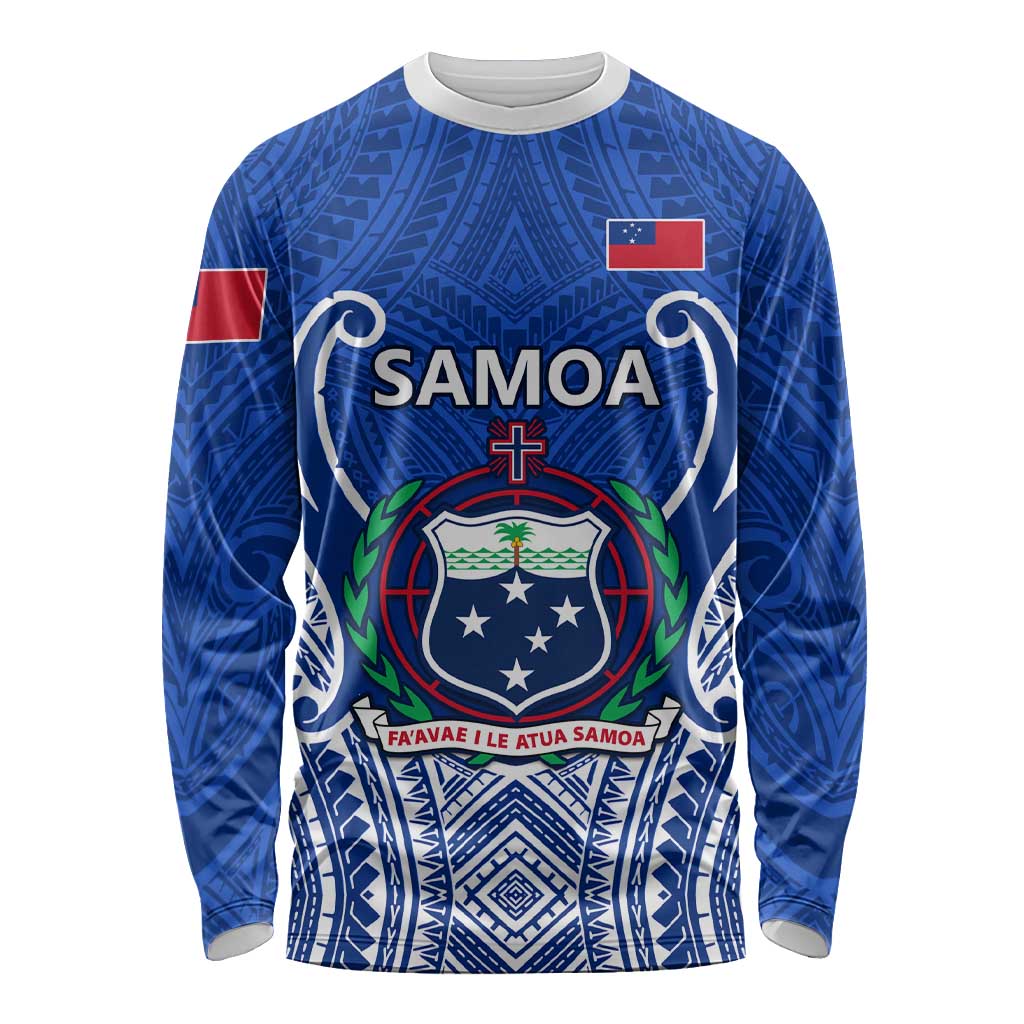 Custom Samoa Rugby Long Sleeve Shirt Manu Samoa Go 2023 World Cup LT01