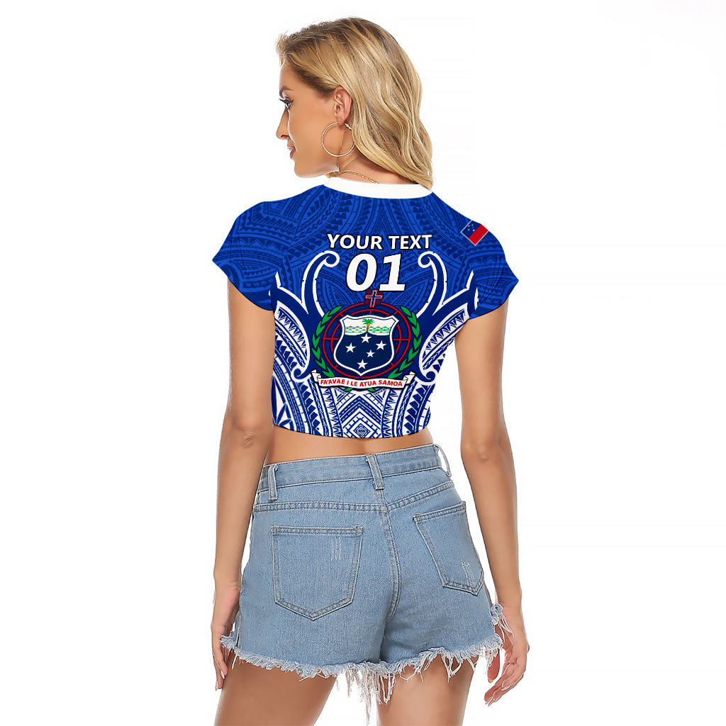 Custom Samoa Rugby Raglan Cropped T Shirt Manu Samoa Go 2023 World Cup LT01 - Polynesian Pride