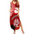 New Zealand ANZAC Waitangi Day Summer Maxi Dress Lest We Forget Soldier Tiki Maori Style LT03 Women Red - Polynesian Pride