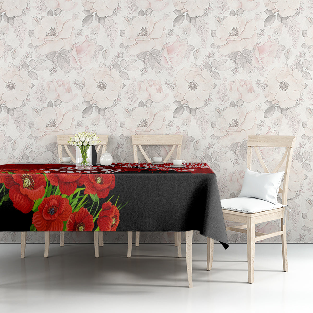 New Zealand ANZAC Waitangi Day Tablecloth Lest We Forget Soldier Tiki Maori Style LT03 - Polynesian Pride