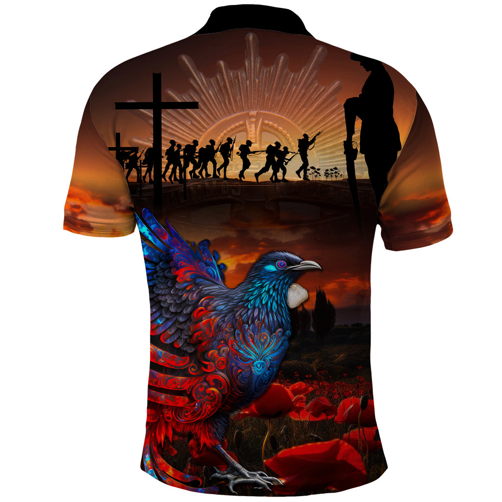 New Zealand Tui Bird Soldier ANZAC Polo Shirt - Lest We Forget LT03 - Polynesian Pride