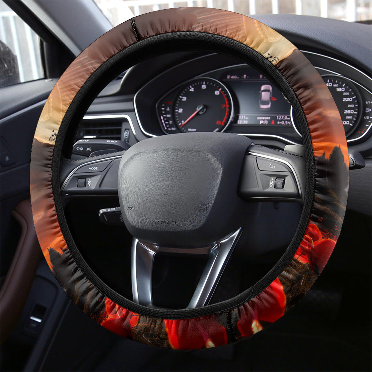 New Zealand Tui Bird Soldier ANZAC Steering Wheel Cover Lest We Forget LT03