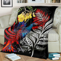 New Zealand Kohwhai Tui Bird Blanket Silver Fern Version LT03 - Polynesian Pride