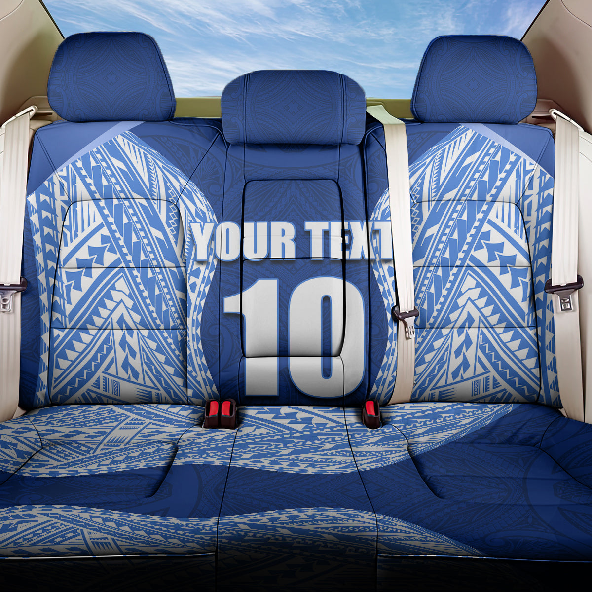 Custom Manu Samoa Rugby Back Car Seat Cover Polynesian Tattoo LT03