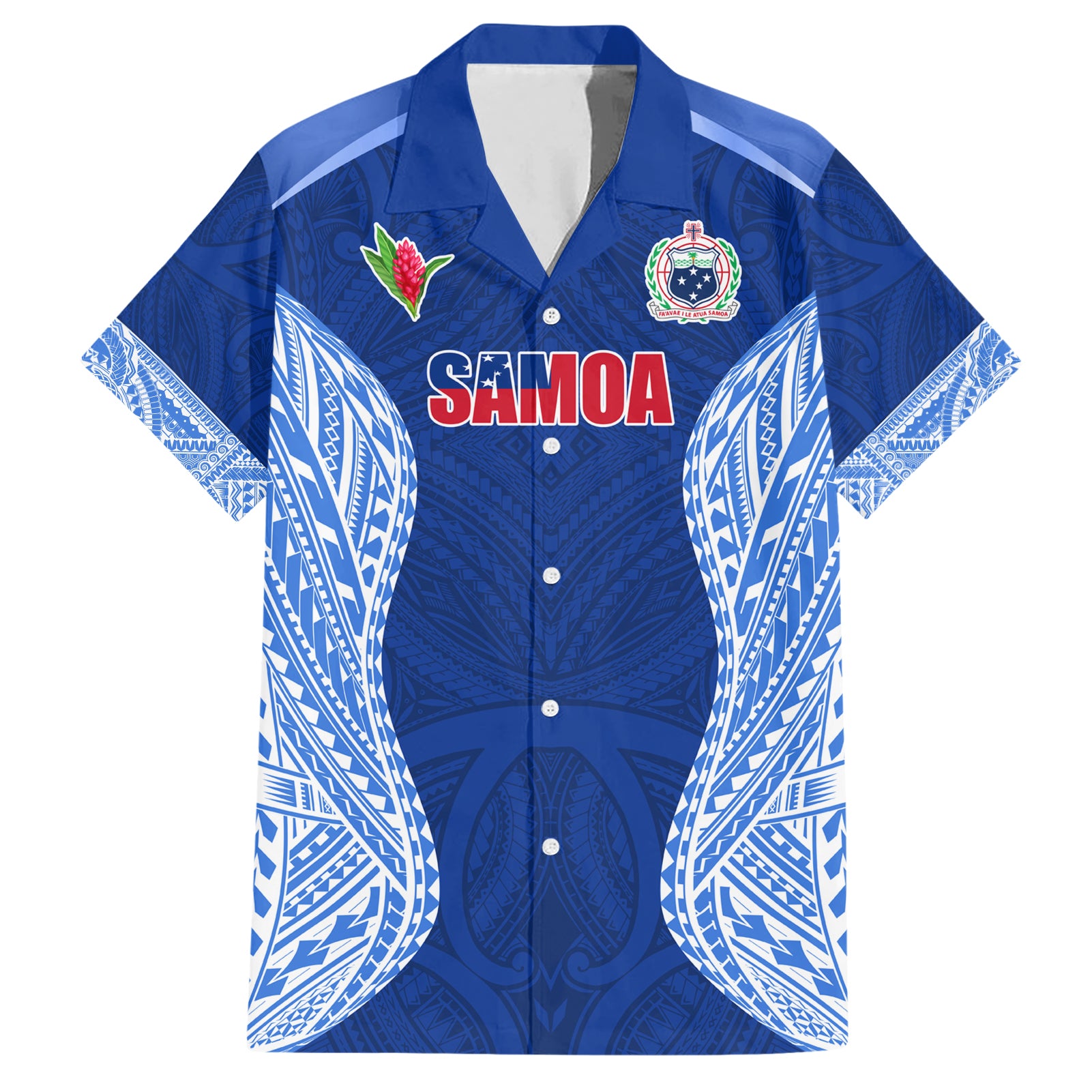 Custom Manu Samoa Rugby Hawaiian Shirt Polynesian Tattoo LT03