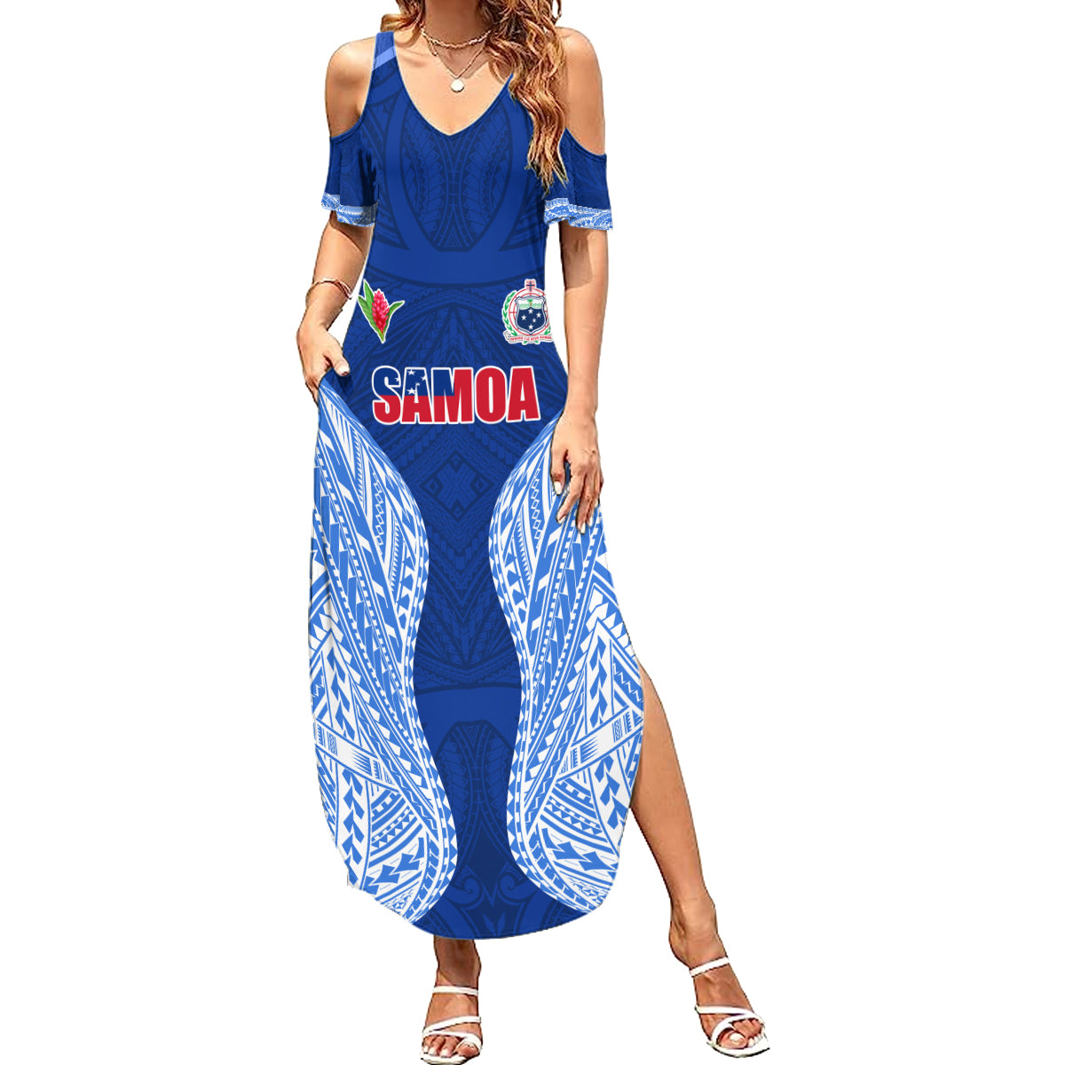 Custom Manu Samoa Rugby Summer Maxi Dress Polynesian Tattoo LT03