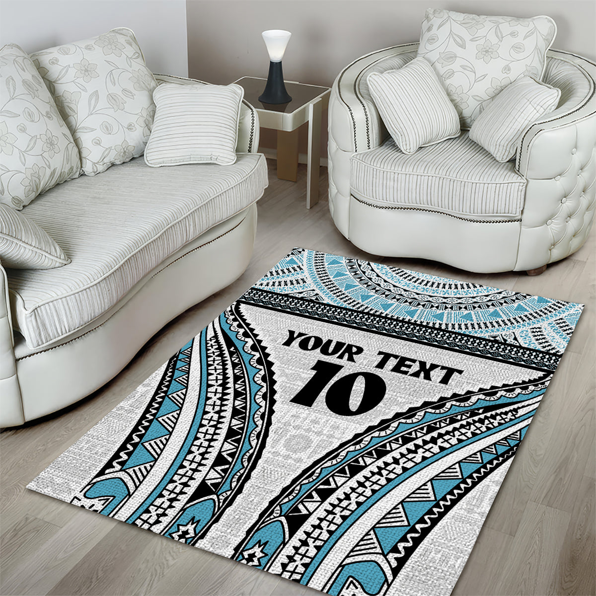 Custom Flying Fijians Rugby Area Rug Tapa Tribal Cloth