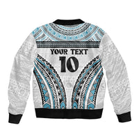Custom Flying Fijians Rugby Bomber Jacket Tapa Tribal Cloth LT03 - Polynesian Pride