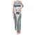 Custom Flying Fijians Rugby Family Matching Tank Maxi Dress and Hawaiian Shirt Tapa Tribal Cloth LT03 Mom's Dress White - Polynesian Pride