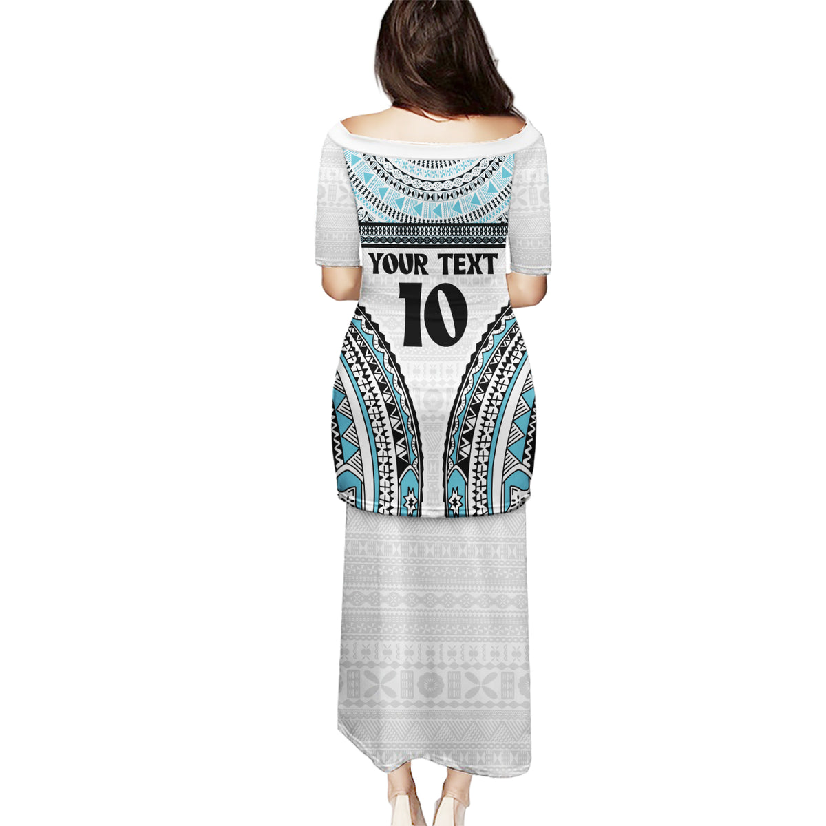 Custom Flying Fijians Rugby Puletasi Tapa Tribal Cloth LT03 - Polynesian Pride