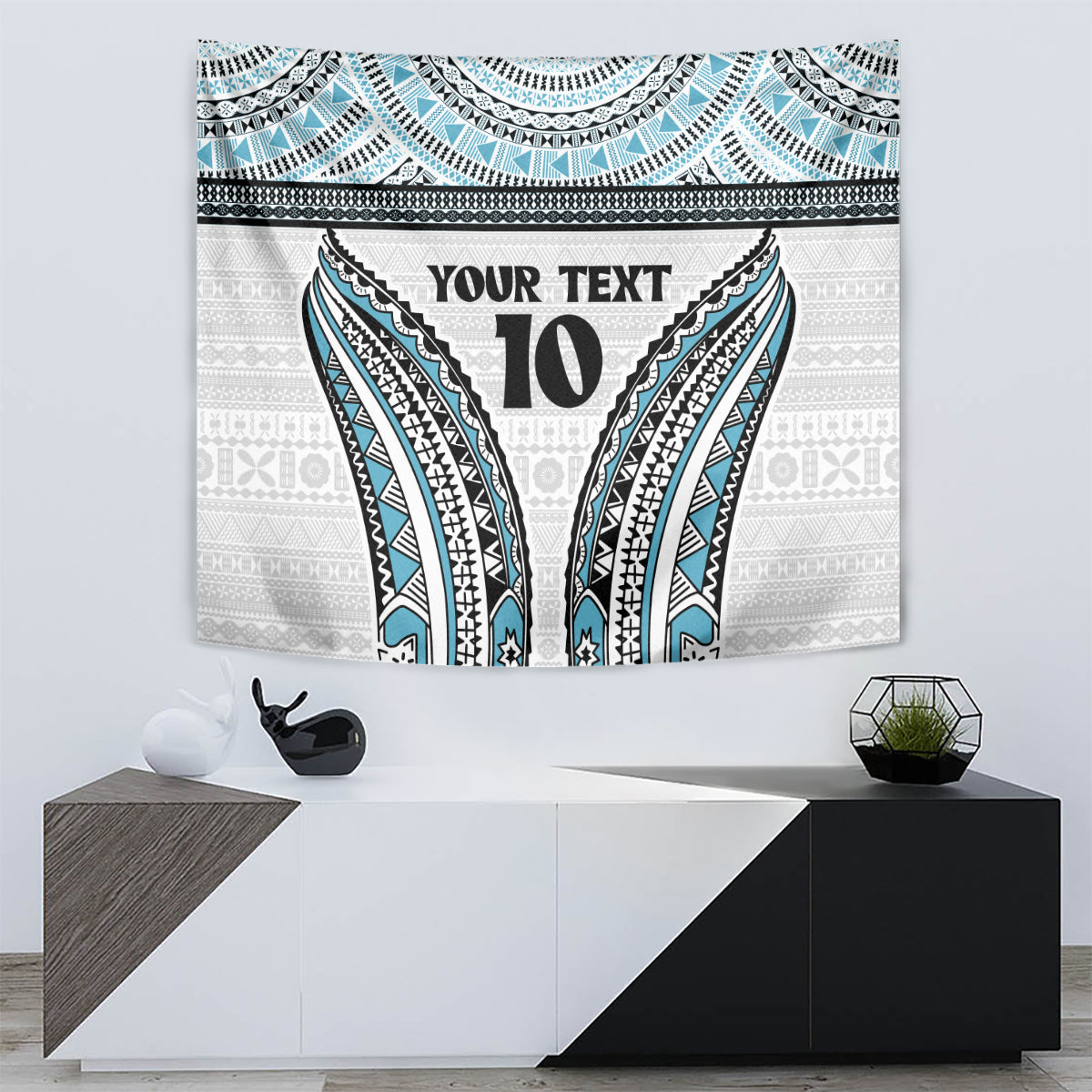 Custom Flying Fijians Rugby Tapestry Tapa Tribal Cloth