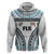 Custom Flying Fijians Rugby Zip Hoodie Tapa Tribal Cloth LT03 Pullover Hoodie White - Polynesian Pride