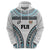 Custom Flying Fijians Rugby Zip Hoodie Tapa Tribal Cloth LT03 - Polynesian Pride