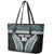 Custom Flying Fijians Rugby Leather Tote Bag Tapa Tribal Cloth Black Color