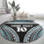 Custom Flying Fijians Rugby Round Carpet Tapa Tribal Cloth Black Color