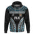 Custom Flying Fijians Rugby Zip Hoodie Tapa Tribal Cloth Black Color LT03 Pullover Hoodie Black - Polynesian Pride