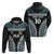 Custom Flying Fijians Rugby Zip Hoodie Tapa Tribal Cloth Black Color LT03 - Polynesian Pride